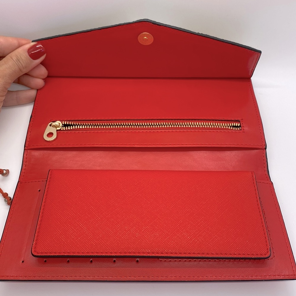 Dune London Red Leopard Print Wallet on a chain Crossbody - Picture 9 of 12
